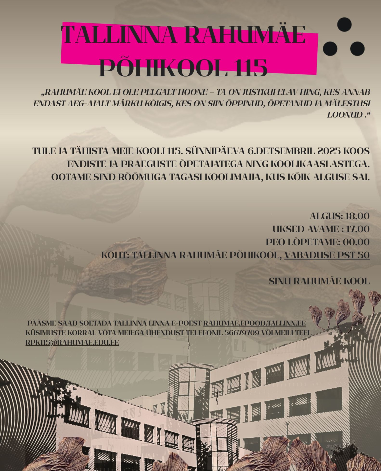 Rahumäe kooli vilistlaste peo kutse