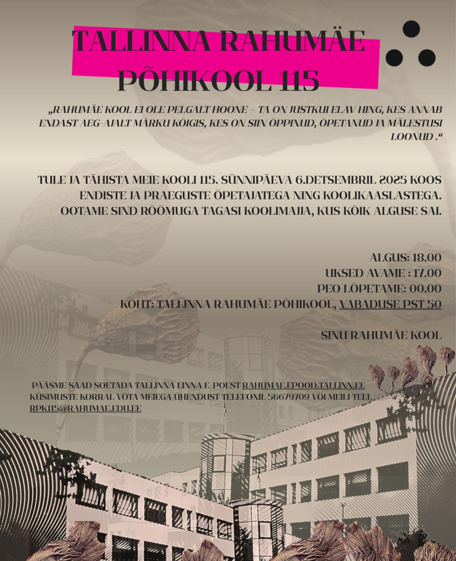 Rahumäe kooli vilistlaste peo kutse